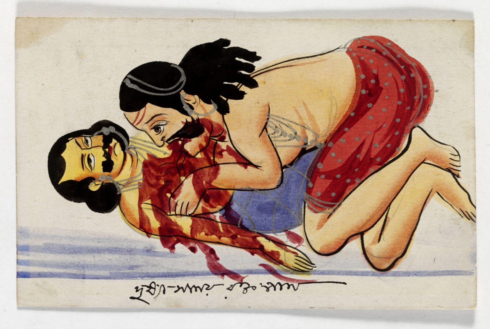 Bhima and Duhshashana, ca. 1890
