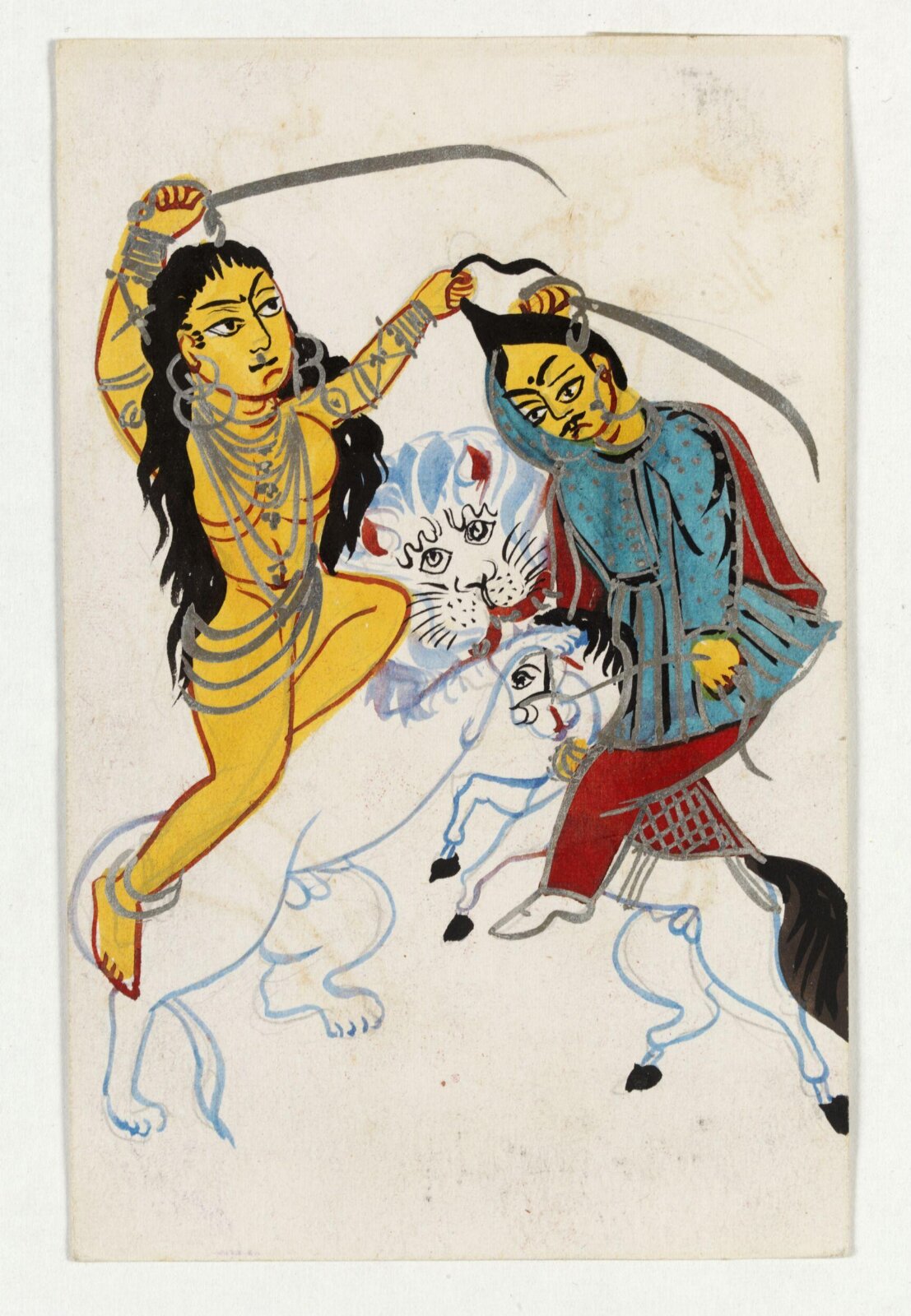 Durga and Nisumbha, ca. 1890