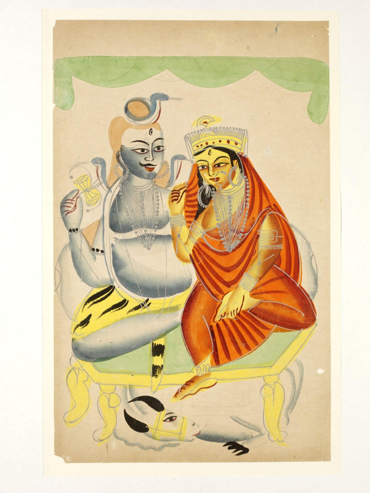 Shiva, Parvati and Nandi, ca. 1890