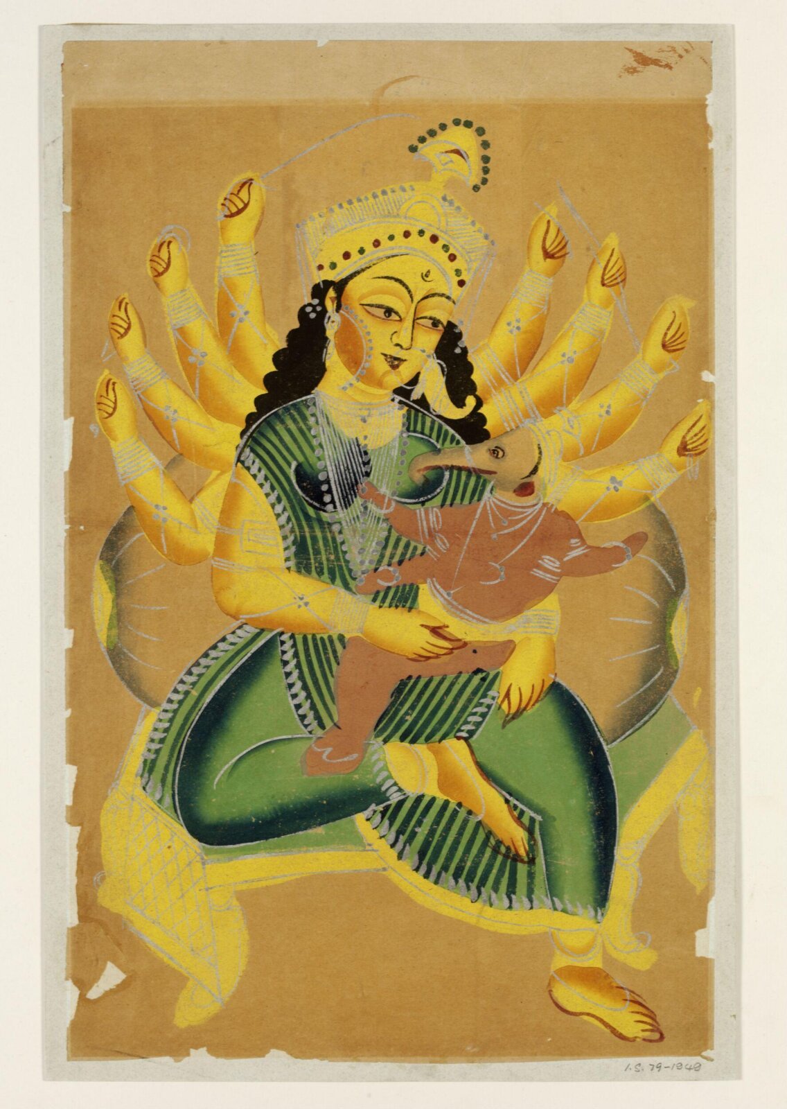 Durga and Ganesha, ca. 1885