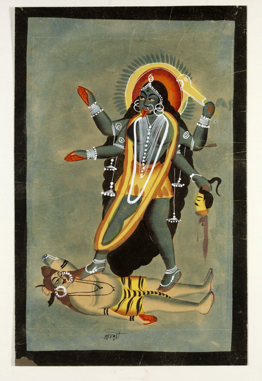 Krishna as Kali, and Shiva, ca. 1885