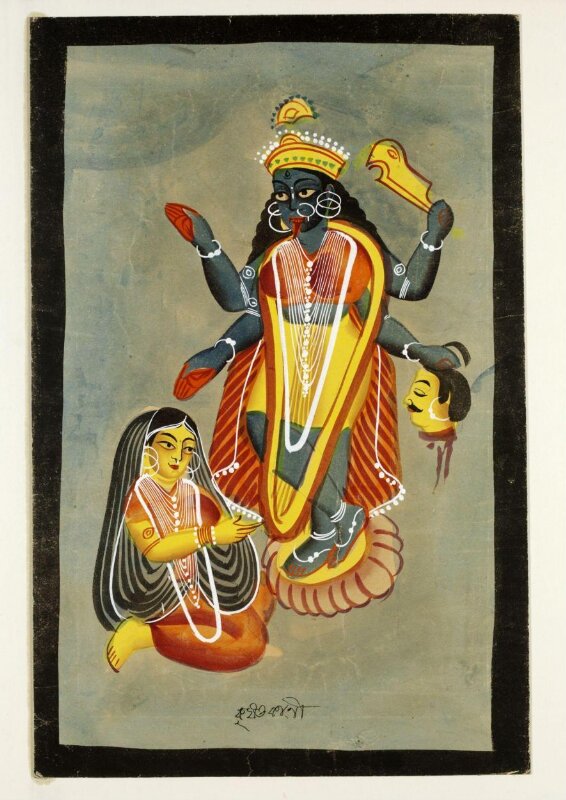 Krishna as Kali, and Radha