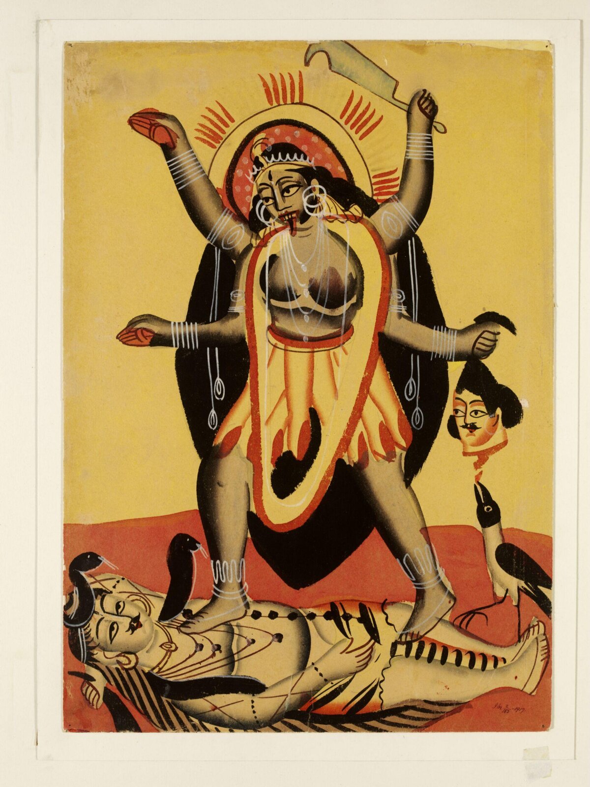 Kali dancing on Shiva, ca. 1890