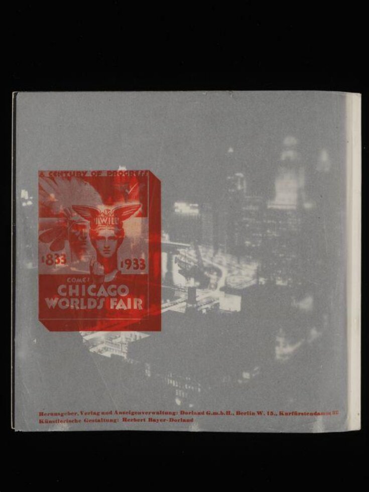 Ein Jahrhundert des Fortschritts : Weltausstellung in Chicago, 1933 / Century of Progress International Exposition (1933-1934 : Chicago, Ill.) top image