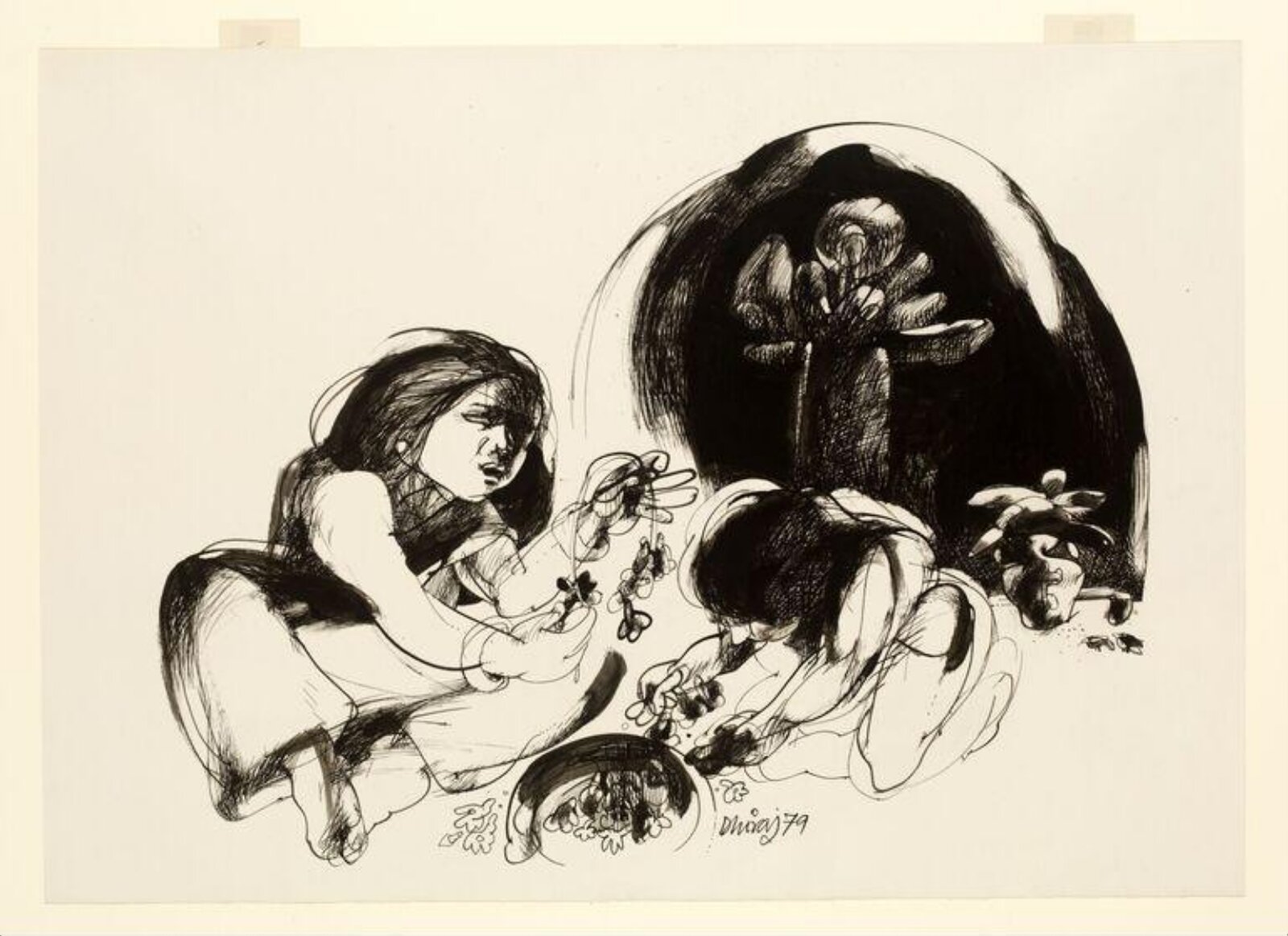 Drawing, Dhiraj Choudhury, 1979