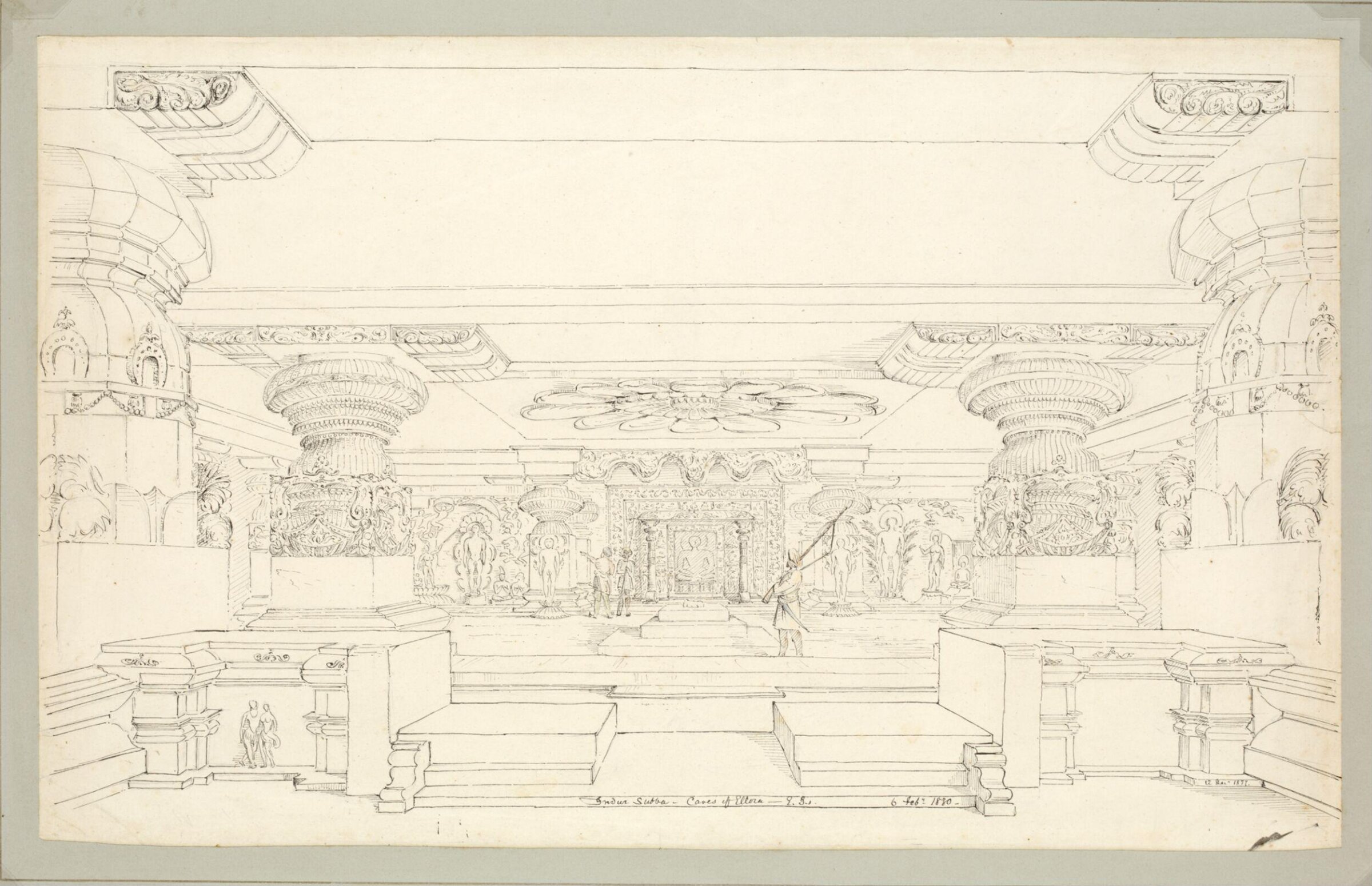 Front of the Indra Sabha Cave at Ellora, William Maj. Gen. Lacy, 6 February 1830