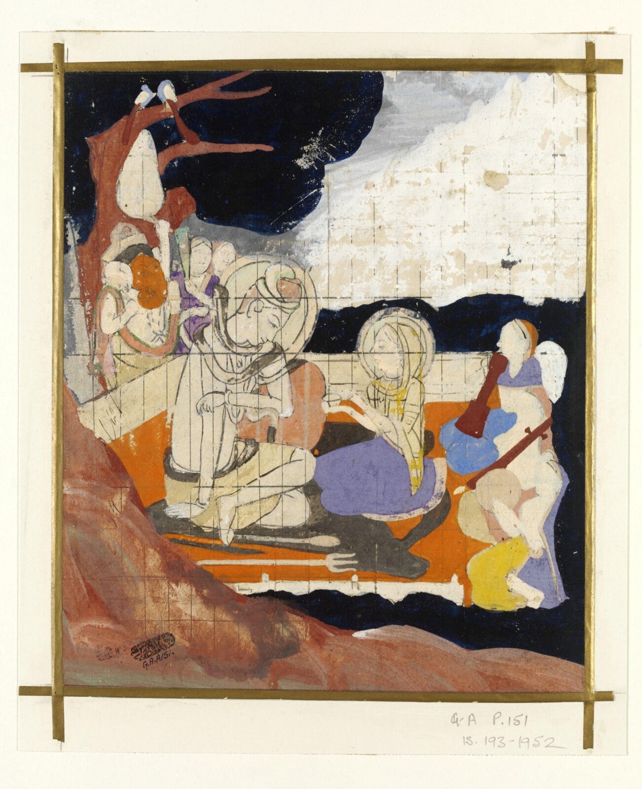 Parvati offering wine to Siva, mid 19th century