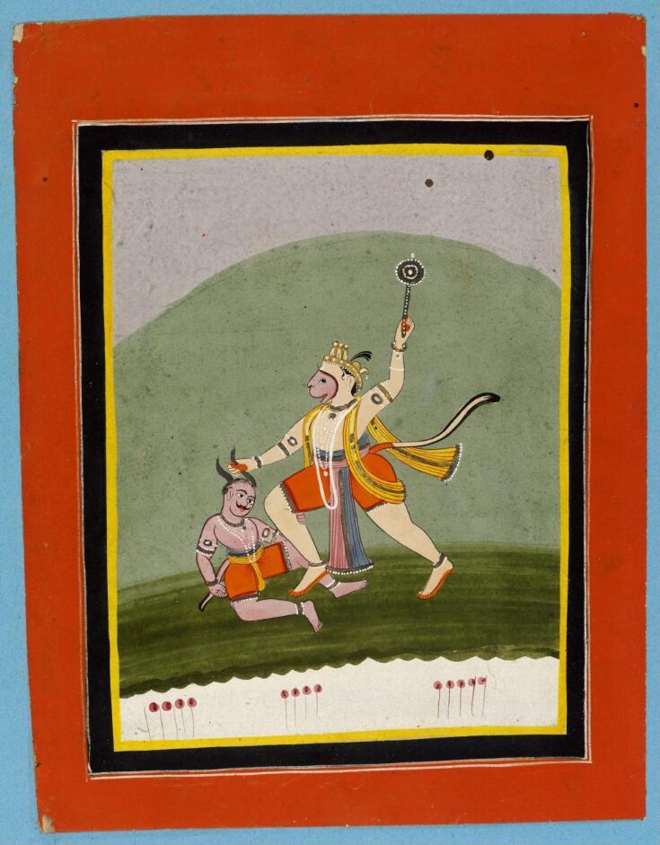 Hanuman striking a demon top image