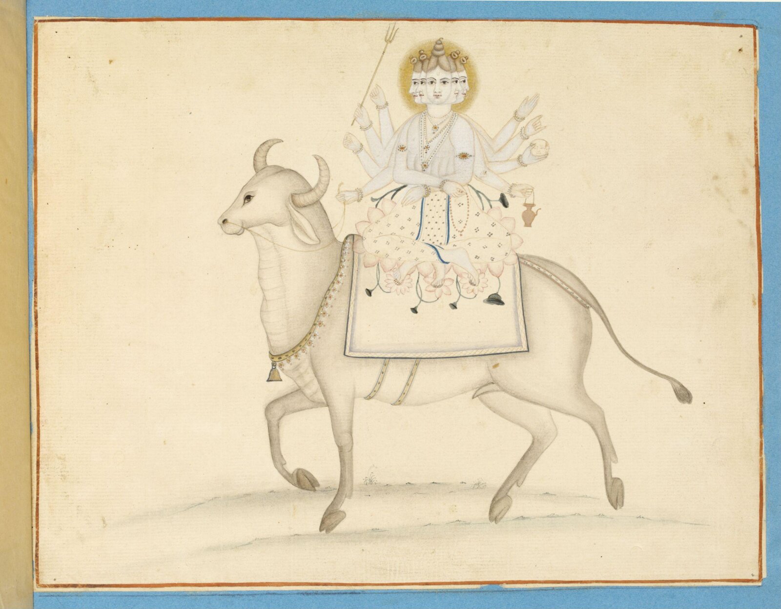 Shiva riding on Nandi, ca. 1850