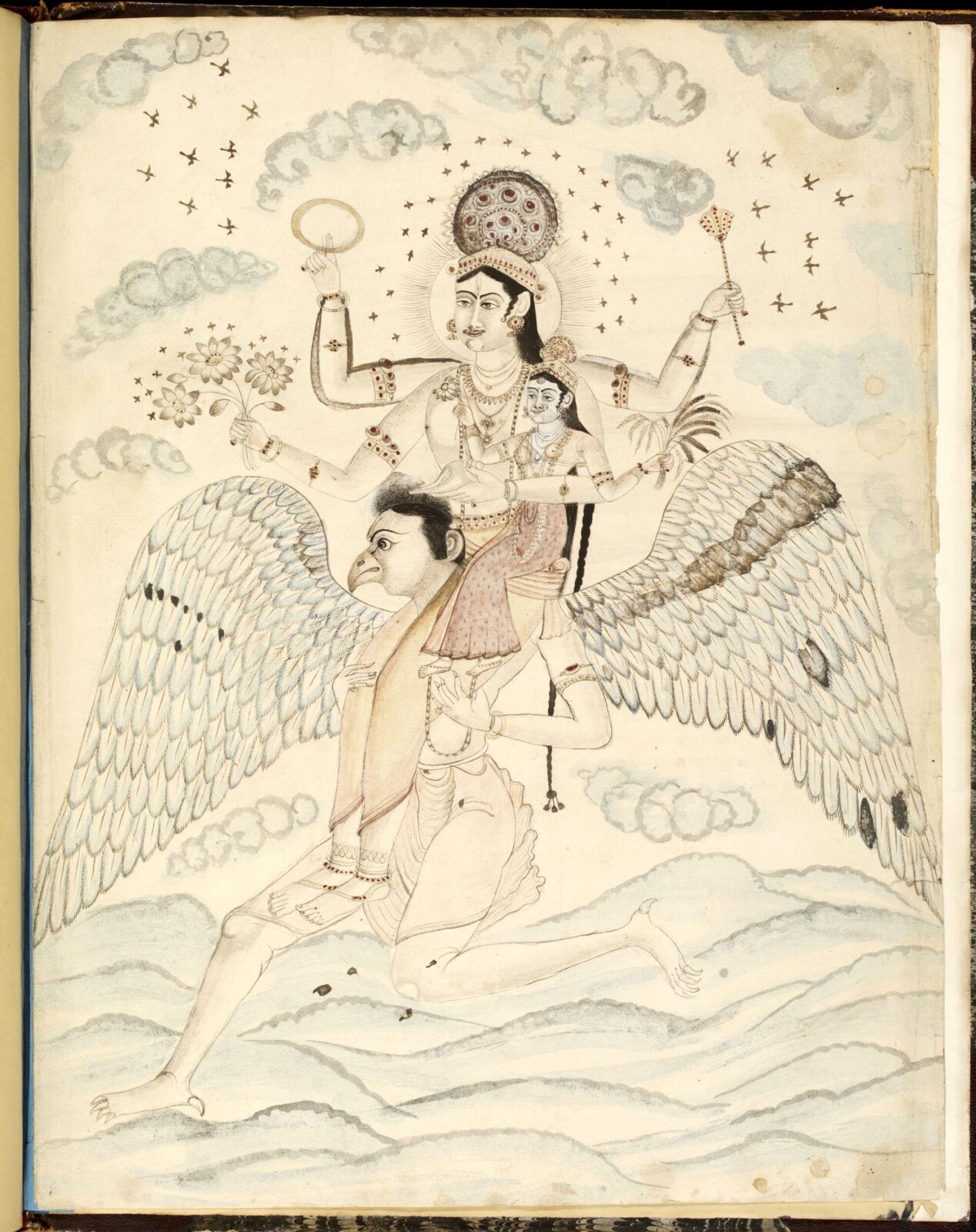 Vishnu and Lakshmi on Garuda, ca. 1770