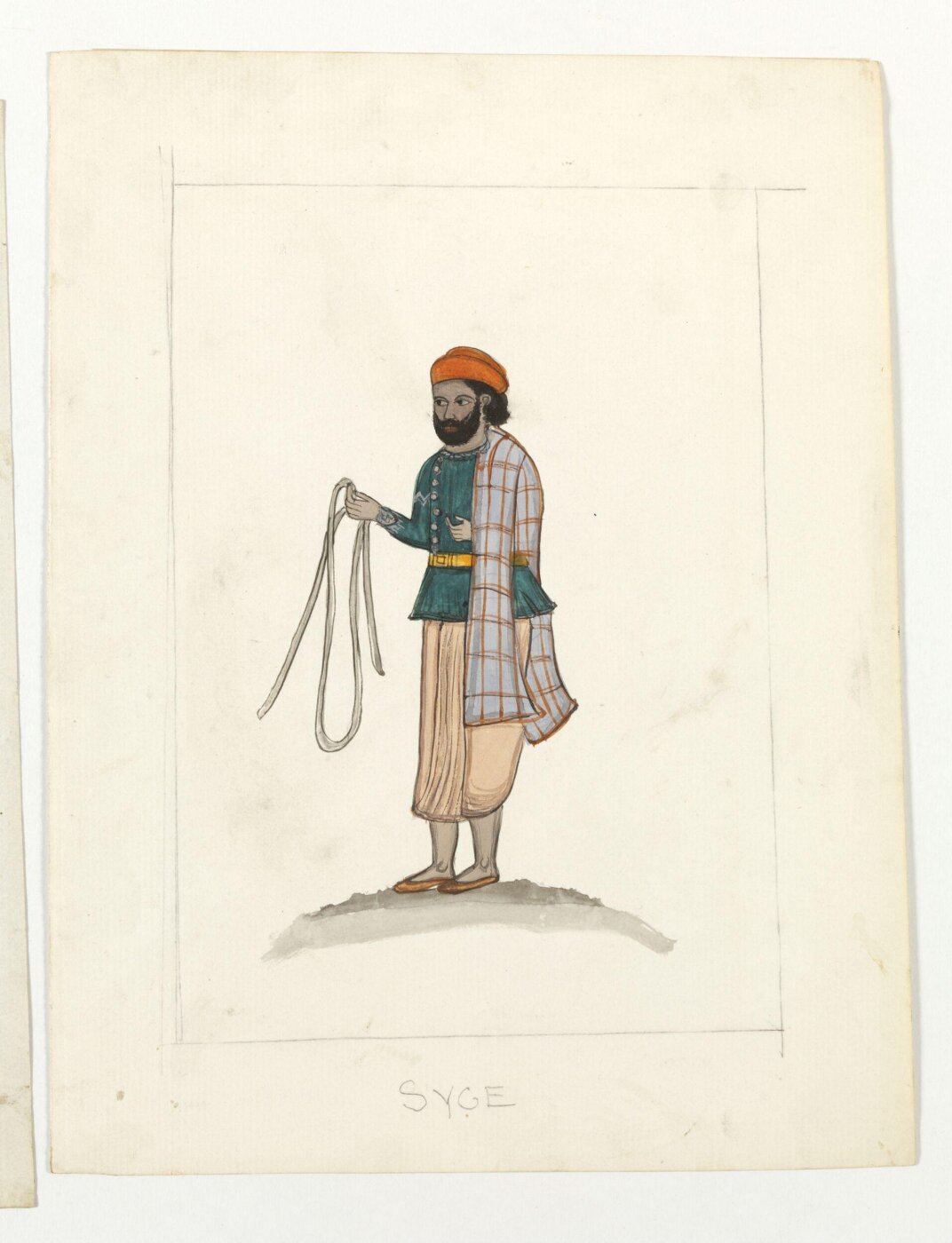 Unknown, One of seven drawings of people and occupations and a lion.