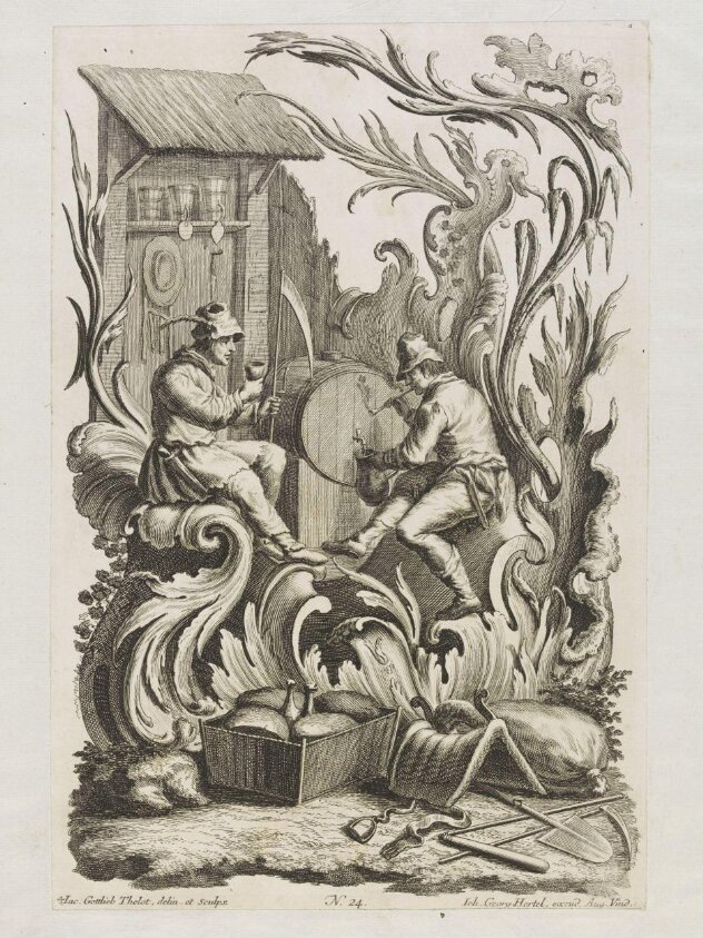 Muschelwerk mit Figuren (c. 1745) by Johann Gottfried Thelott