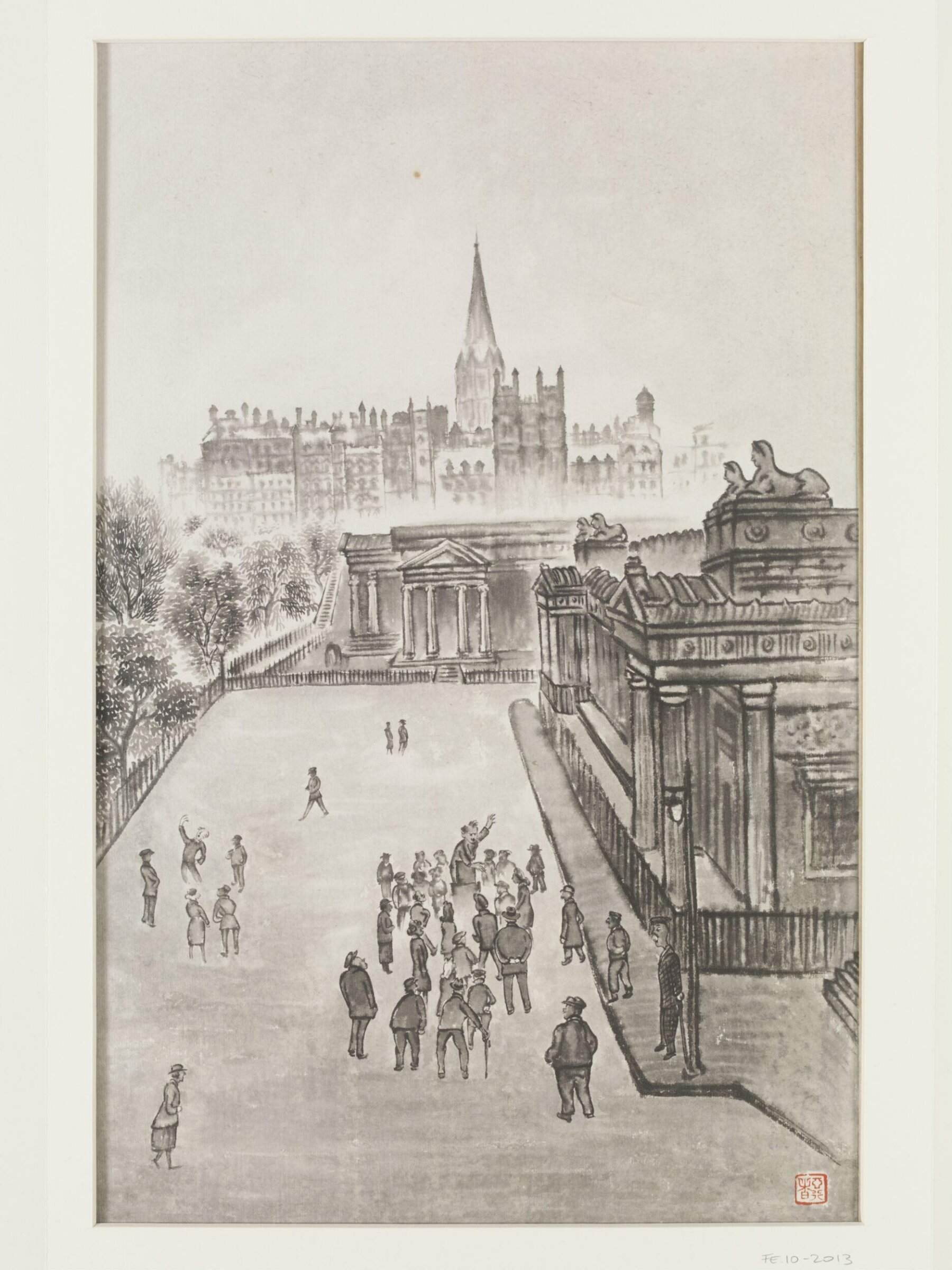 Public Speakers by the Side of the Royal Scottish Academy’, Chiang Yee, 1947