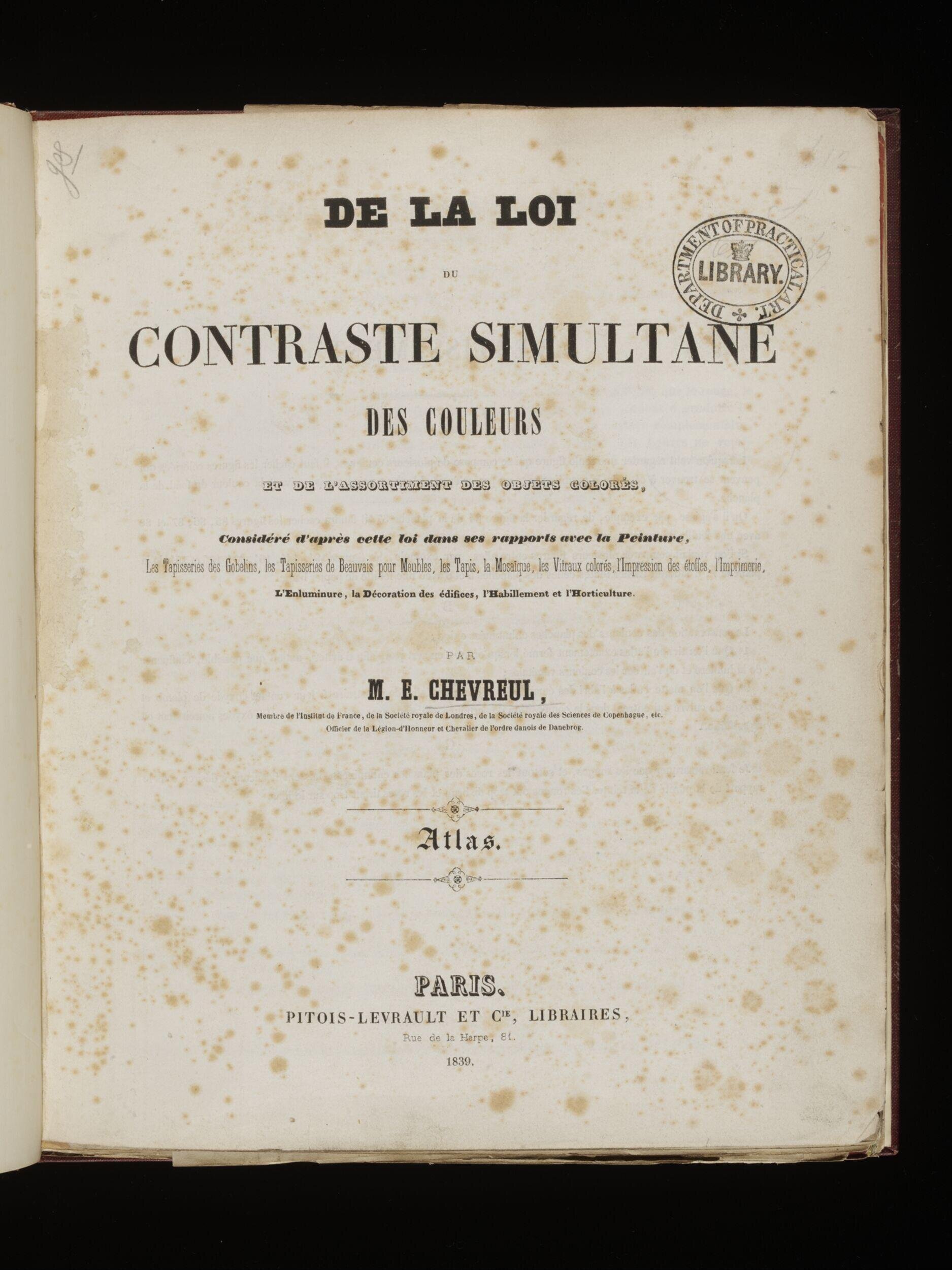 De la loi du contraste simultané des couleurs