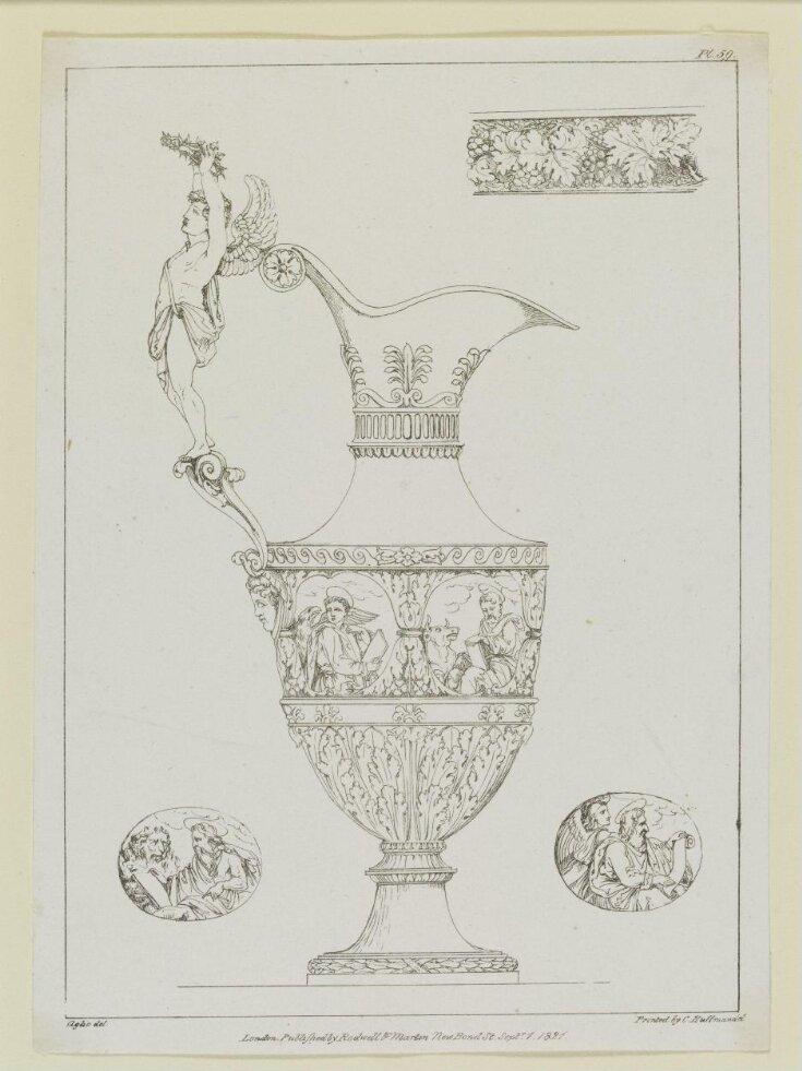 Architectural Ornaments, or, A Collection of Capitals, Friezes, Roses, Entablatures, Mouldings, &c. Drawn on Stone. From the Antique top image