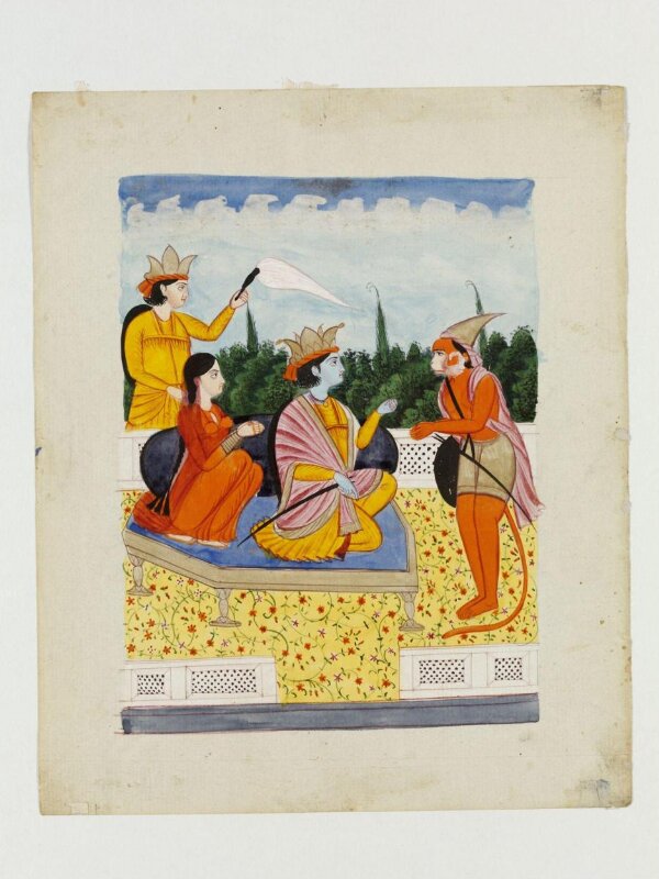 Hanuman, Rama and Sita and Lakshmana 