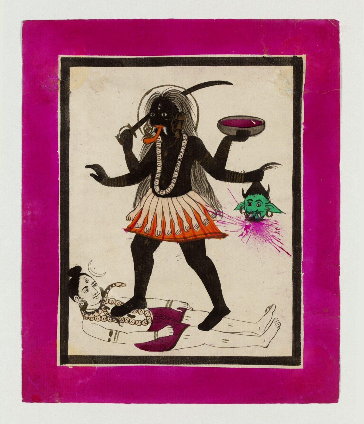 Unknown, Kali dancing on Shiva