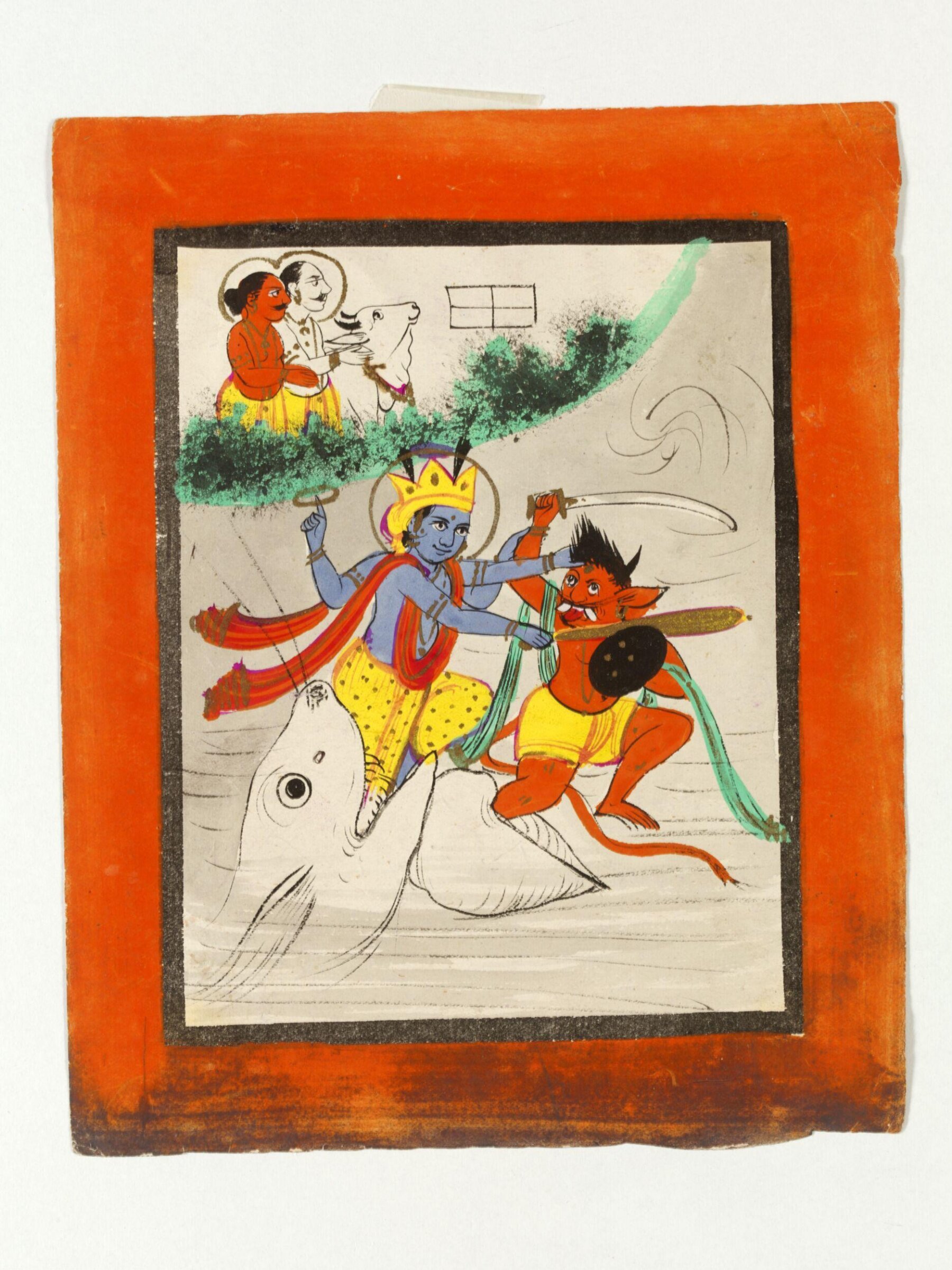 Vishnu as Matsya, slaying Hayagrua, late 19th century