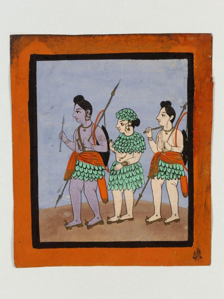 DollsofIndia Ram, Lakshman, Sita and Hanuman - Print on Cloth with Sequin  Work - 42 x 30.5 inches : Amazon.in: Home & Kitchen