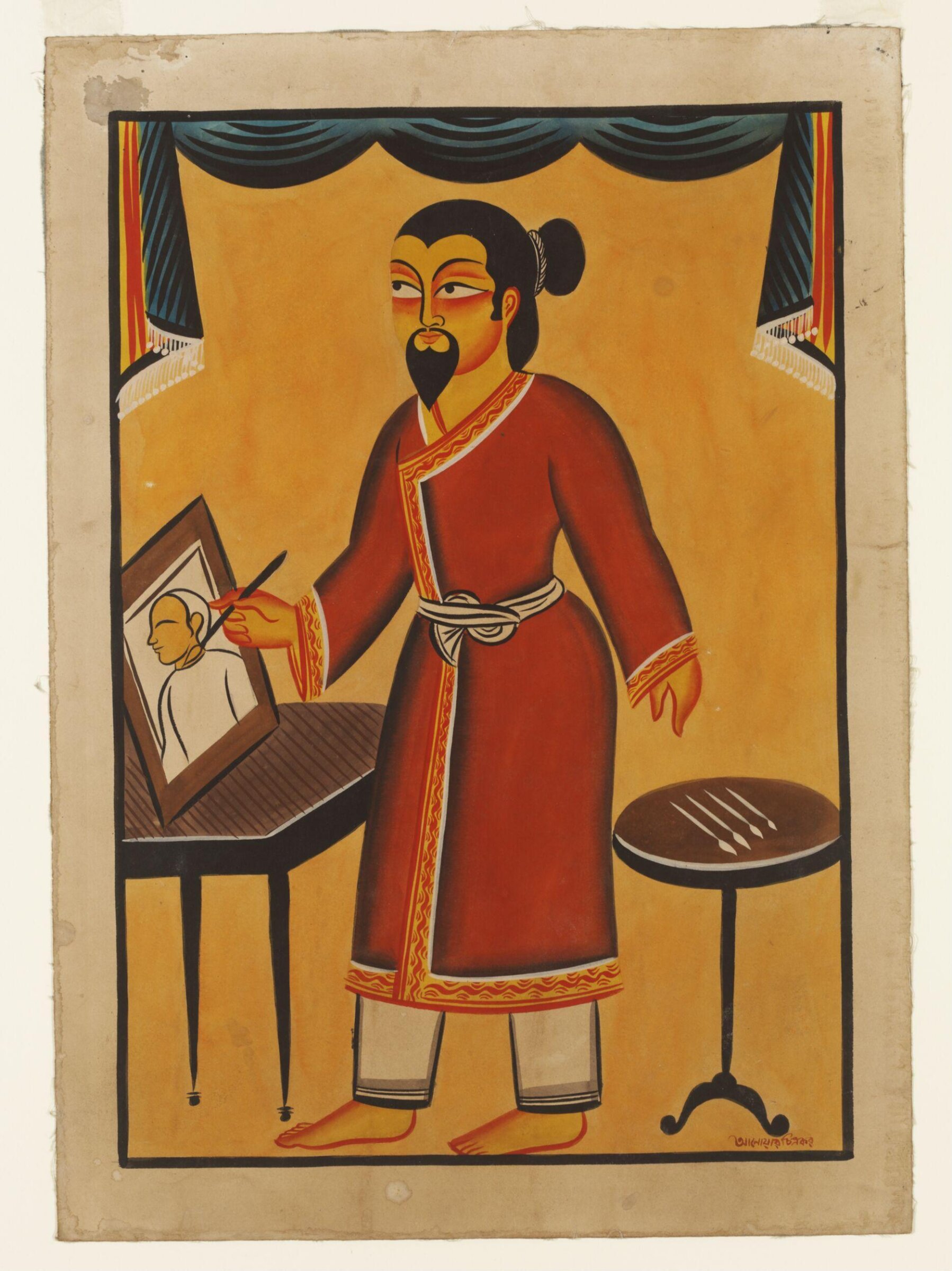 An artist at work, Anwar Chitrakar, 2008