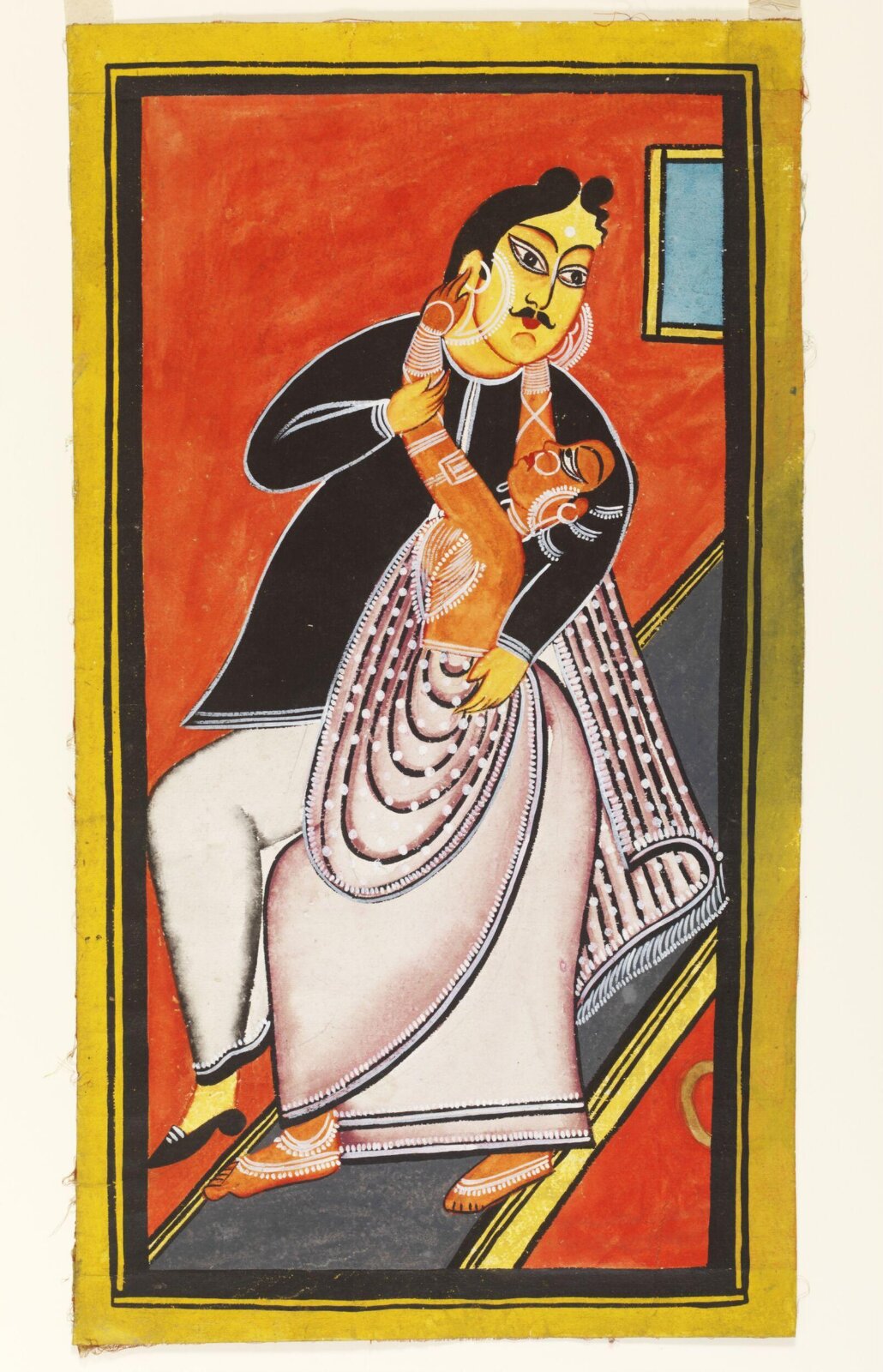 A babu and bibi embracing, Ranjit Chitrakar, 1995 - 1998