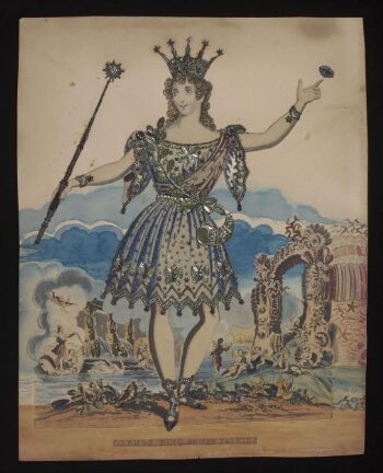 Tinsel print depicting Madame Vestris as Oberon in <i>A Midsummer Night's Dream</i>