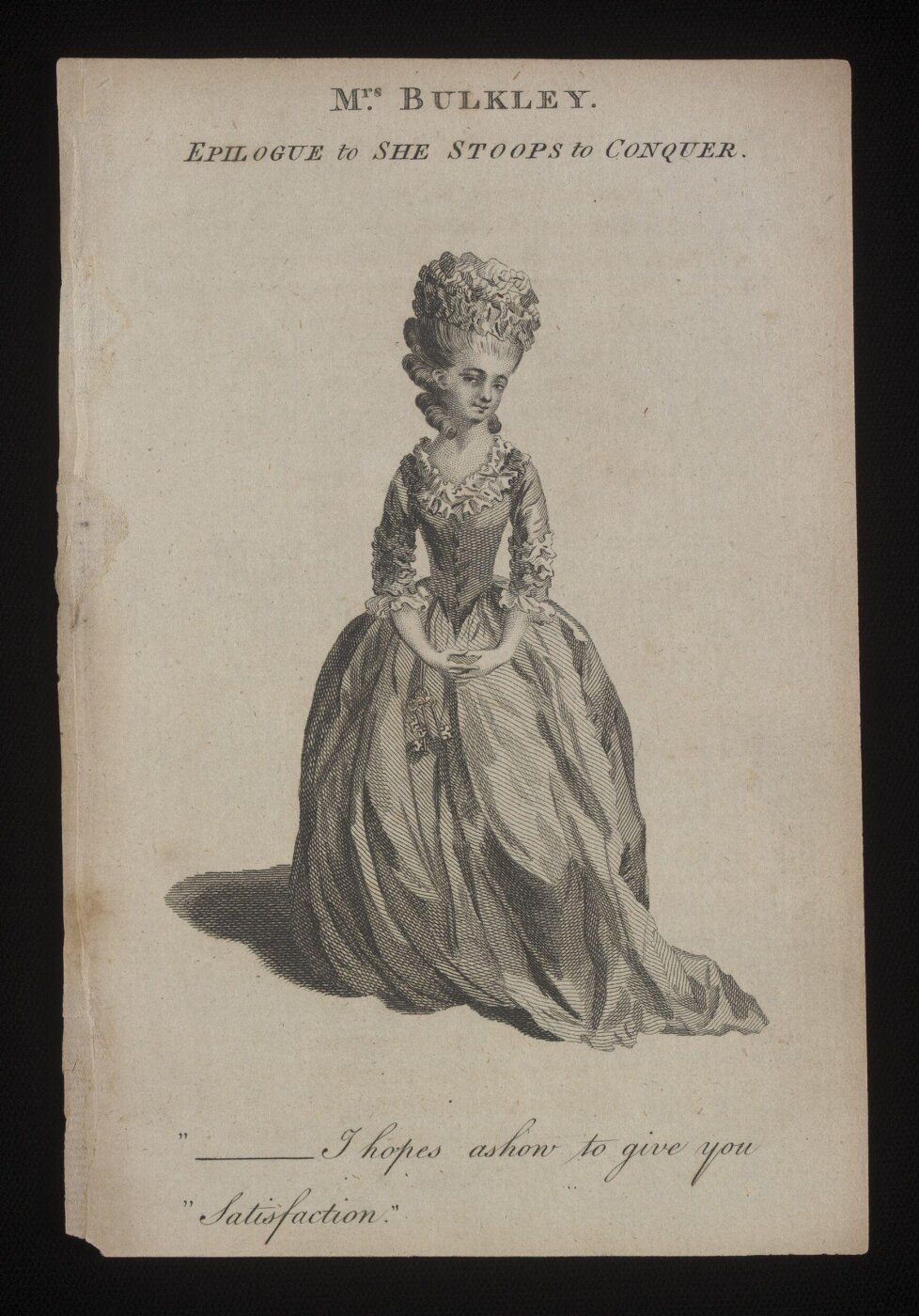 Unknown, Mrs Bulkley. / Epilogue to She Stoops to Conquer
