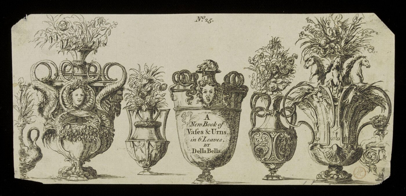 Stefano della Bella, A New Book of Vases & Urns, in 6 Leaves, by Della Bella