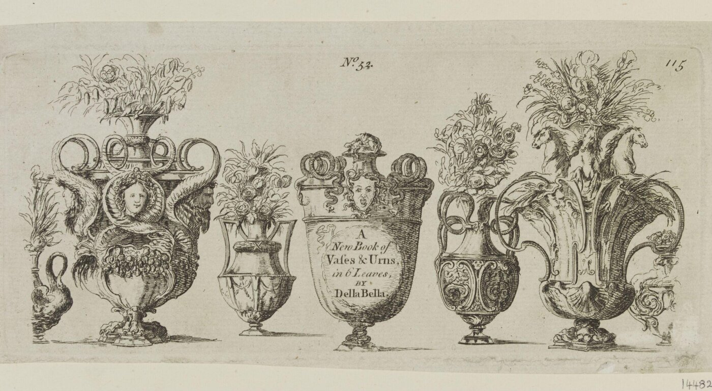 Stefano della Bella, A New Book of Vases & Urns, in 6 Leaves, by Della Bella