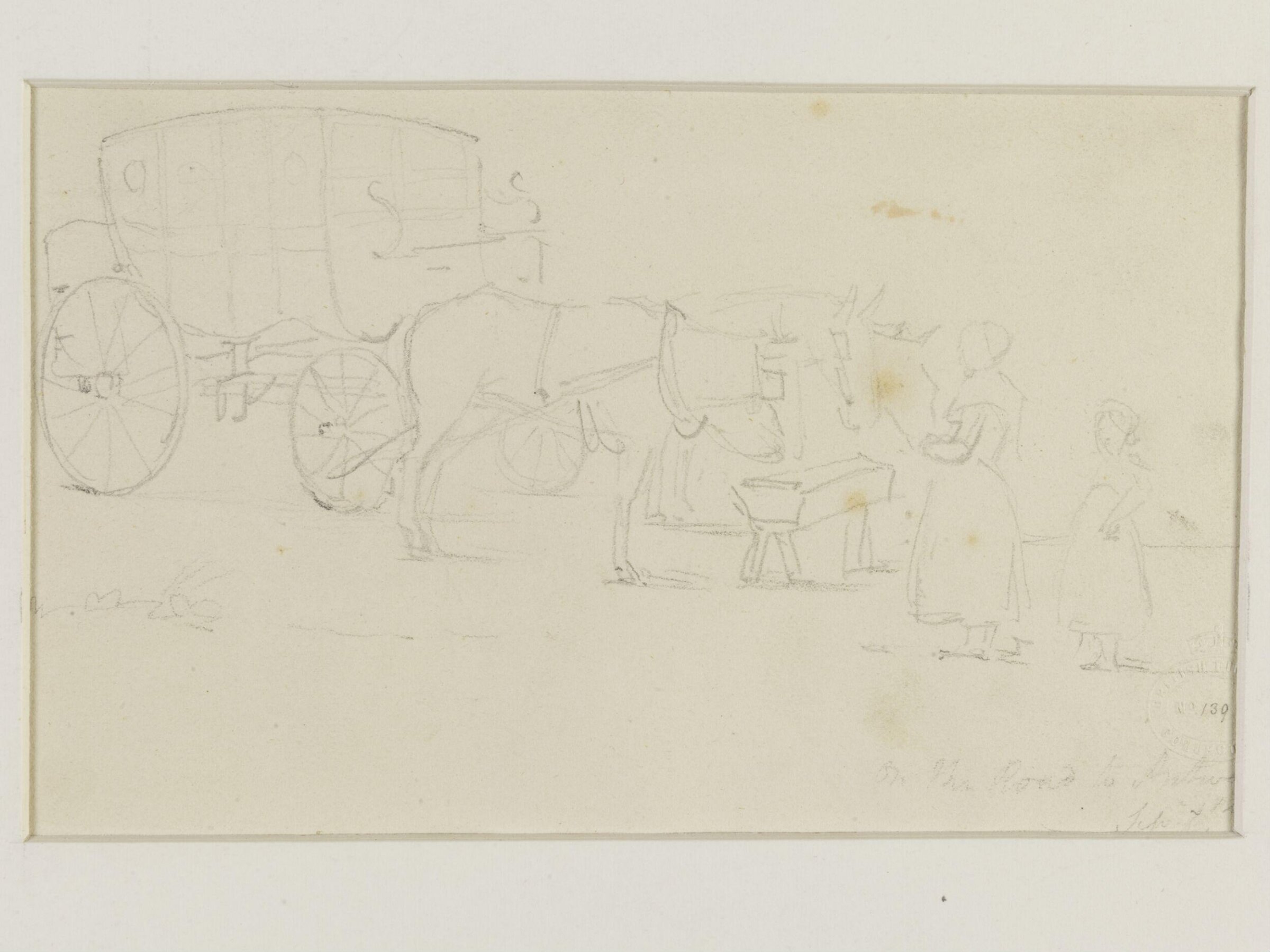 A post-chaise, on the road to Antwerp, John Jackson, 1816
