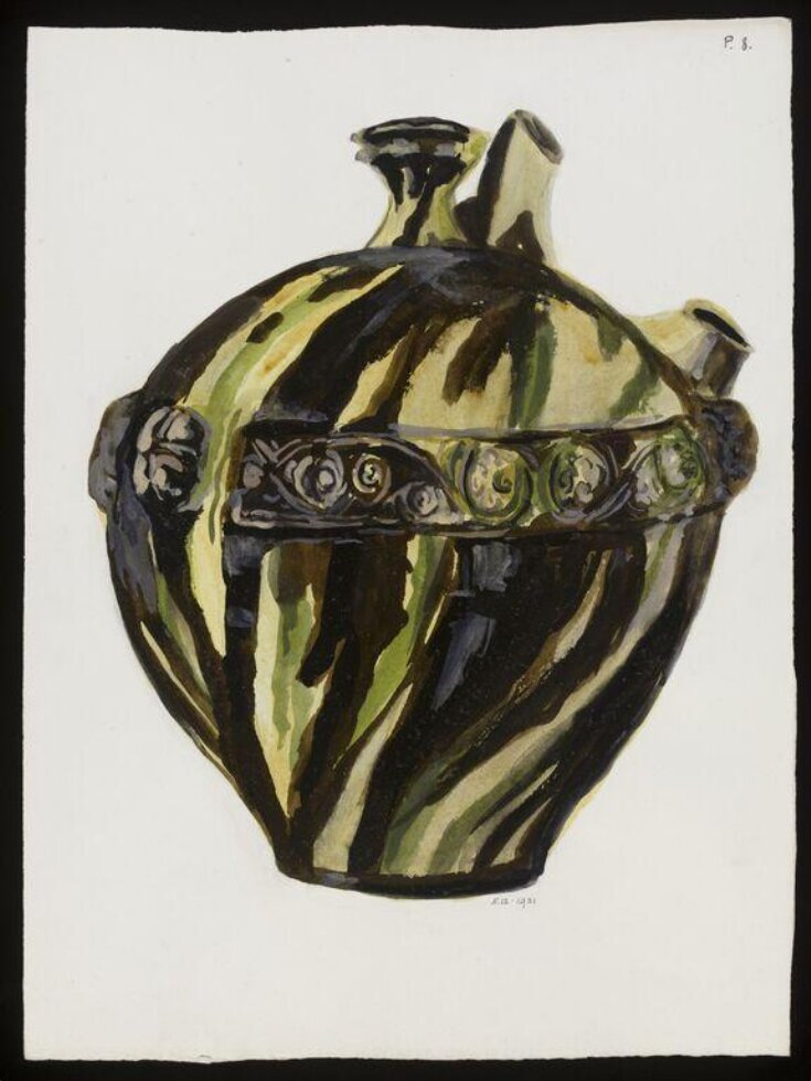 Drawing of Central Asian pottery top image