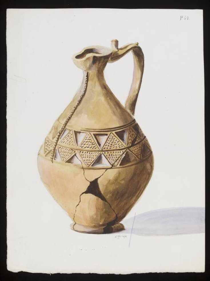 Drawing of Central Asian pottery top image
