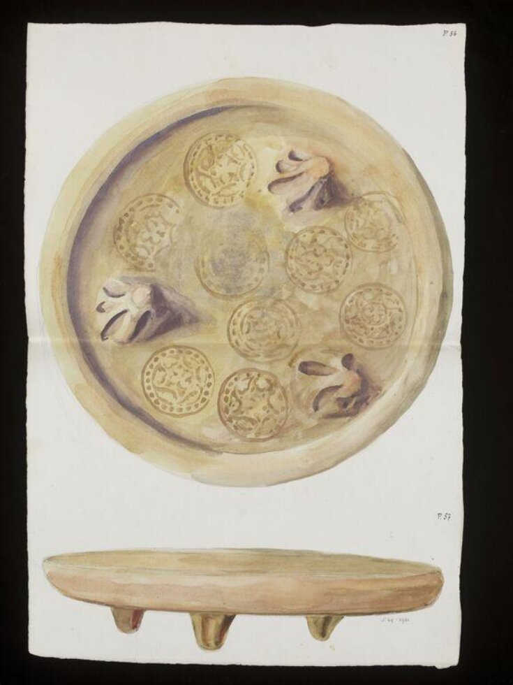 Drawing of Central Asian pottery top image