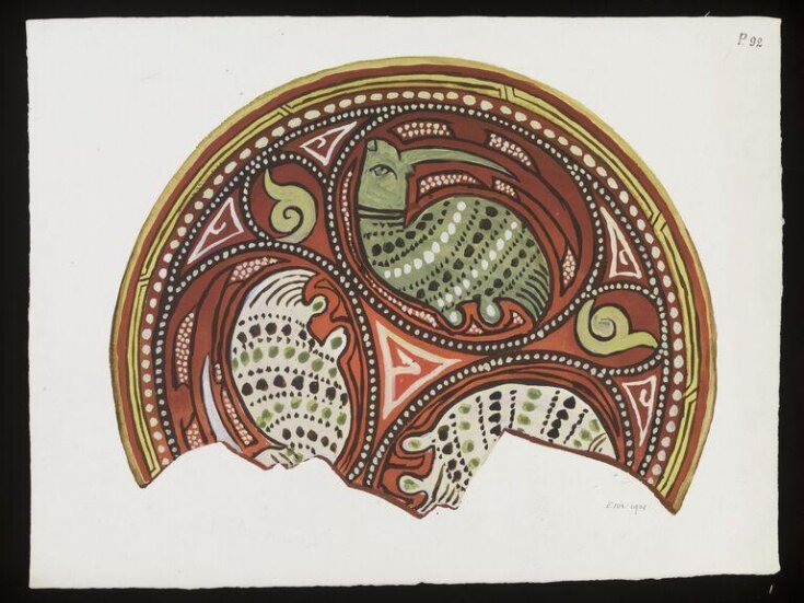 Drawing of Central Asian pottery top image