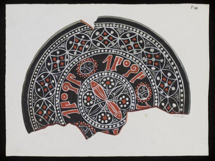 Drawing of Central Asian pottery top image