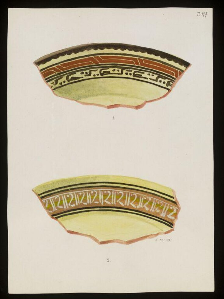 Drawing of Central Asian pottery top image