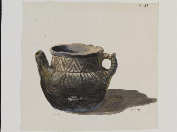 Drawing of Central Asian pottery top image