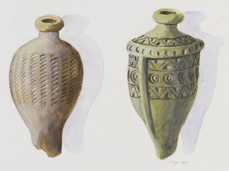 Drawing of Central Asian pottery top image