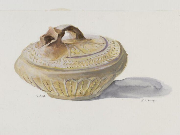 Drawing of Central Asian pottery top image