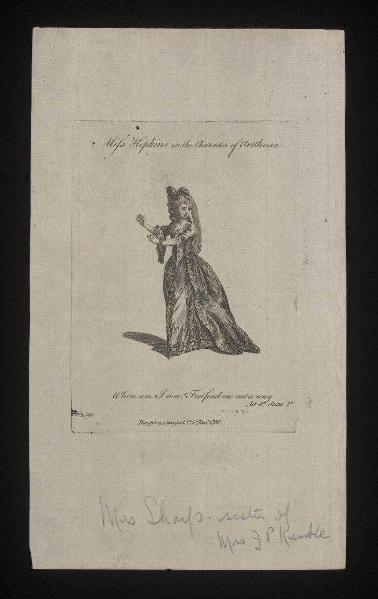Miss Hopkins in the character of Arethusa image