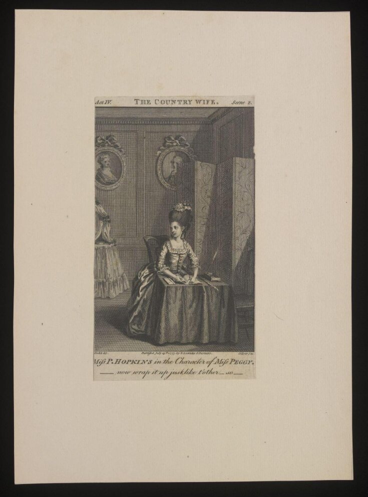 Miss Hopkins in the character of Miss Peggy top image