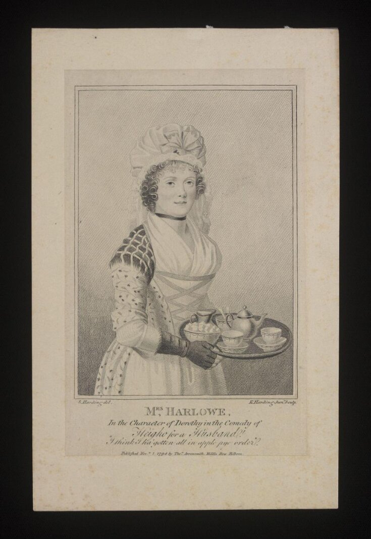 Mrs. Harlowe,/In the Character of Dorothy in the Comedy of/Heigho for a Husband! image