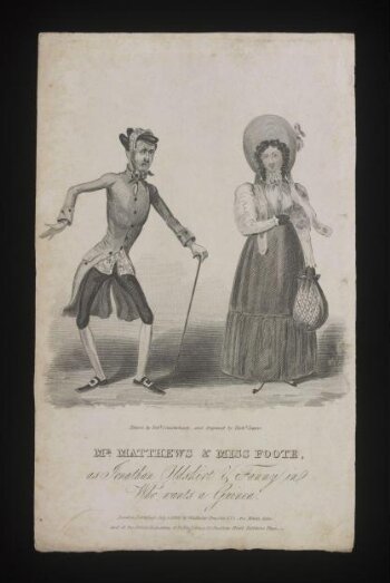 Mr Matthews & Miss Foote, as Jonathan Oldskirt & Fanny in Who wants a Guinea