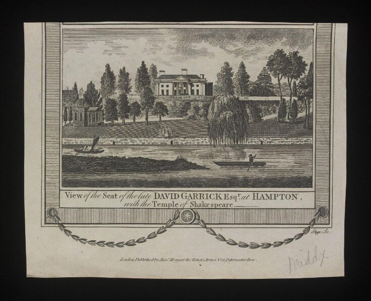 View of the Seat of the late David Garrick Esqr at Hampton with the Temple of Shakespeare top image