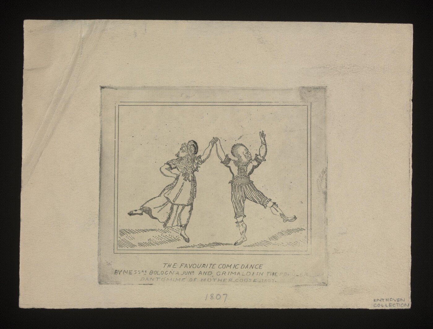 unknown, The Favourite Comic Dance by Monsieurs Bologna and Grimaldi in the popular pantomime of Mother Goose
