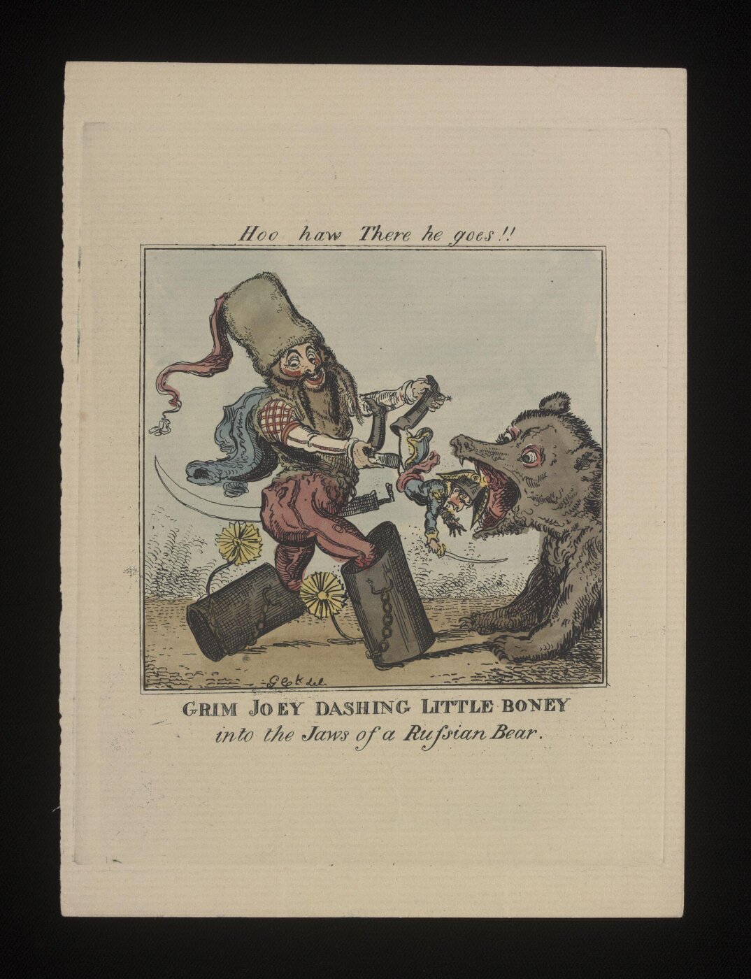 Cruikshank, George, Grim Joey Dashing Little Boney Into the Jaws of a Russian Bear