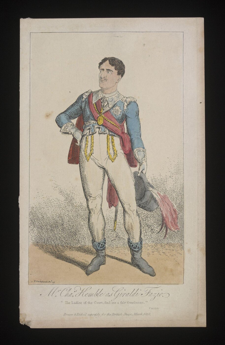 Cruikshank, George, Mr Charles Kemble as Giraldi Fazio