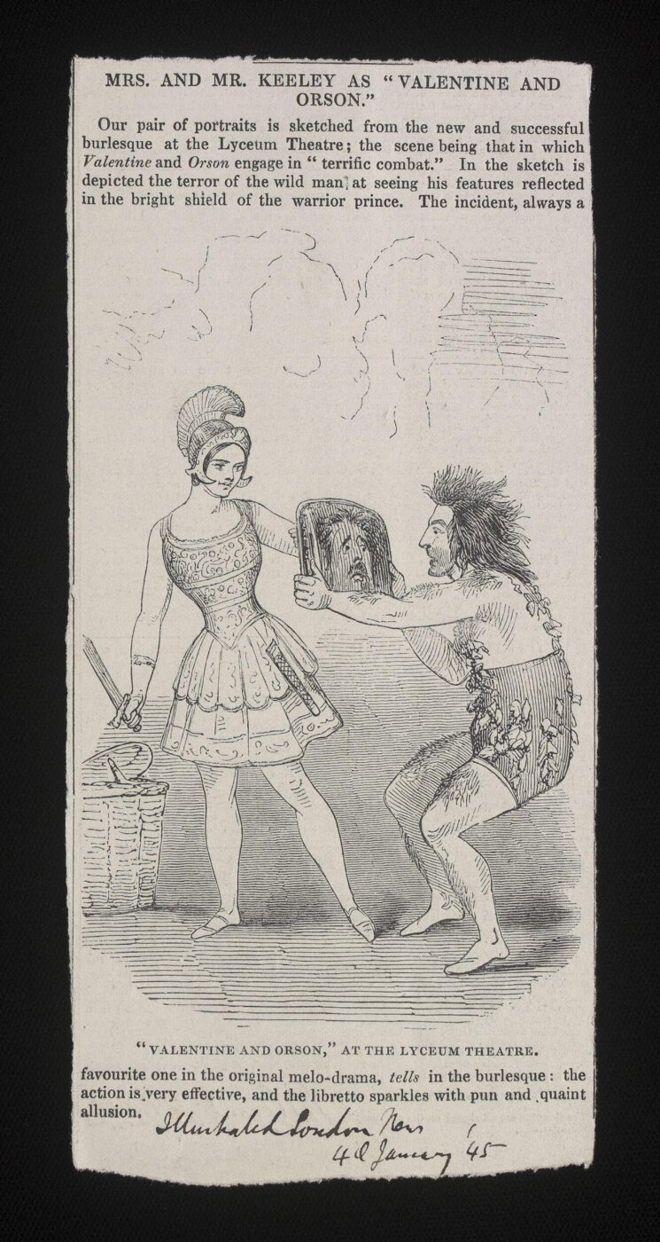 Unknown, Mrs and Mr Keeley as Valentine and Orson