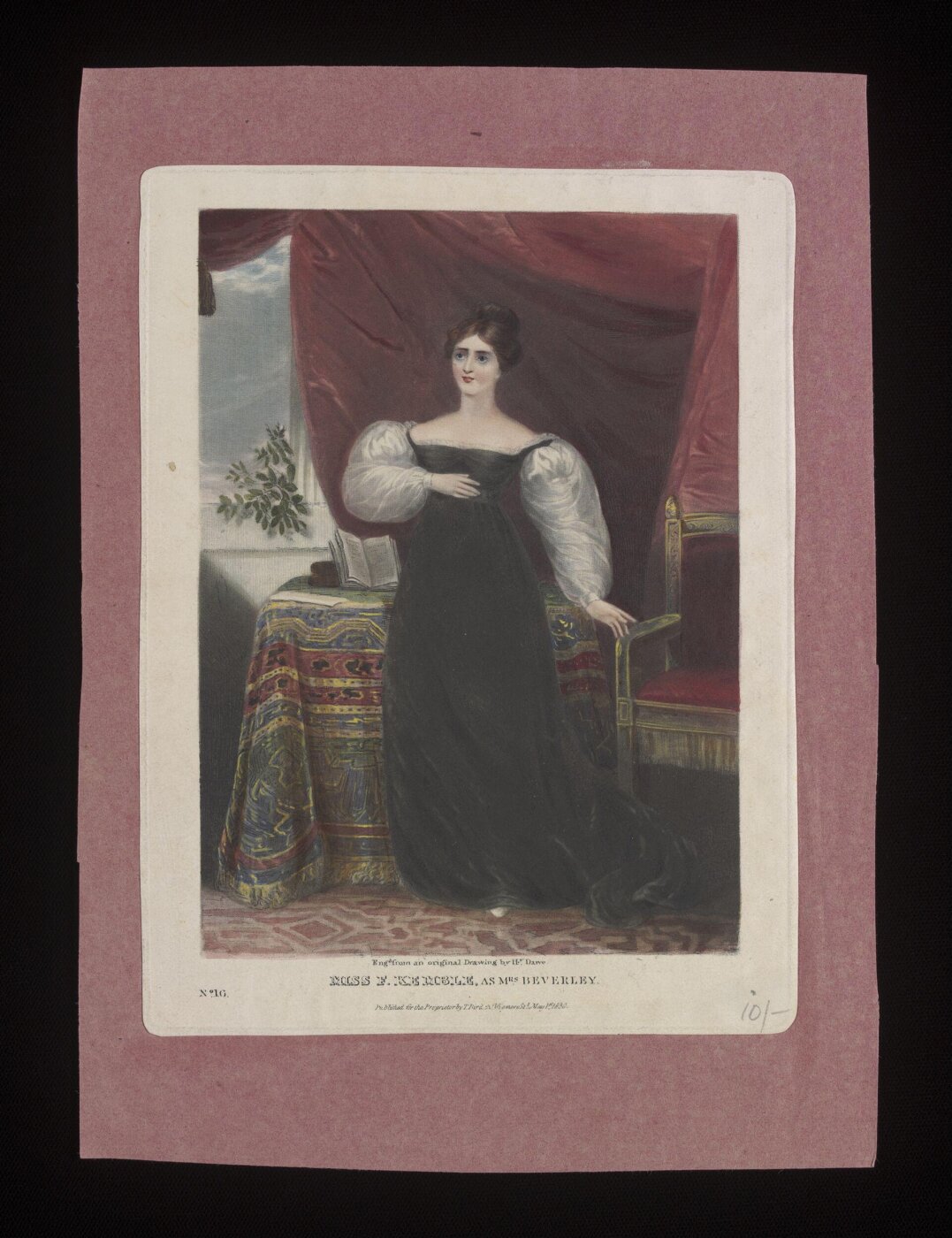Unknown, Miss F Kemble as Mrs Beverley