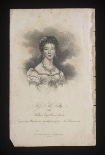 Miss F H Kelly of the Theatre Royal Covent Garden